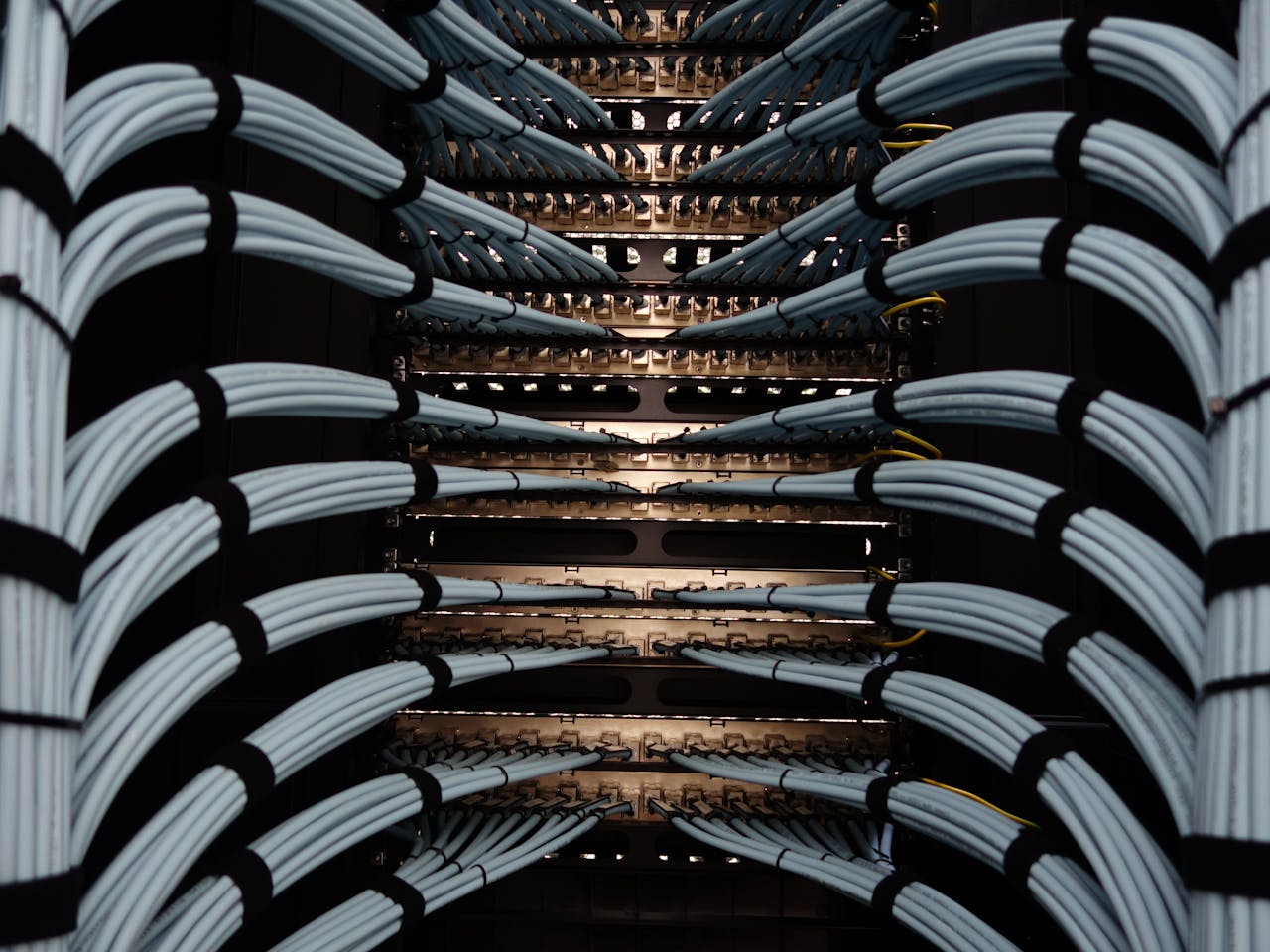 services-04 Organized network server cables for efficient data management.